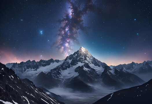 galaxy behide the mountains