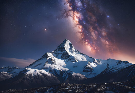 galaxy behide the mountains