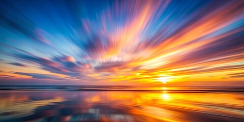 Defocused sunset sky background with blurred panning motion, sunset, sky, background, defocused, blurred, panning, motion
