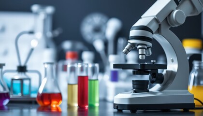 Microscope and Lab Equipment.