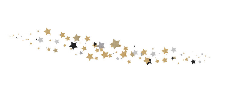 Gilded Wonders Unleashed: 3D Gold Stars Rain Illustration Mesmerizes Viewers