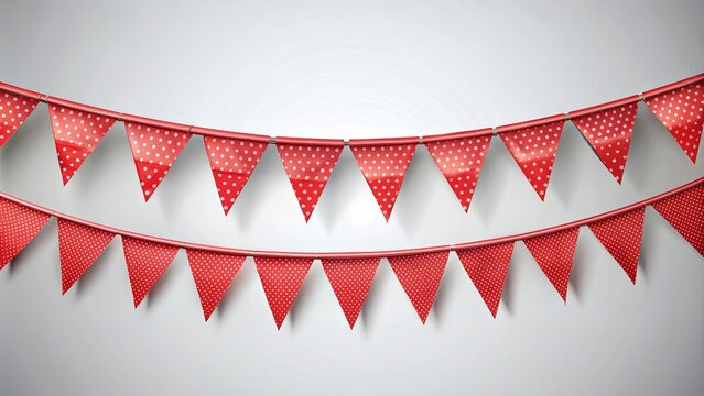 Red bunting party flags for festive celebration, party, flags, red, bunting, celebration, decorations, event, colorful, hanging