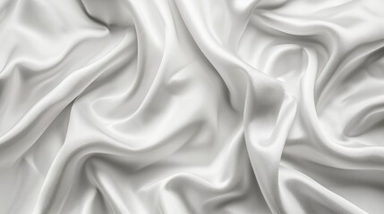 Obraz premium White silky fabric with wavy folds for background with a soft sway.