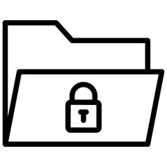 folder padlock icon illustration design with outline