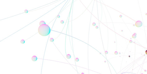 Abstract 3d rendering of network concept. Modern background. Futuristic shape with spheres and lines. Design for poster, cover,