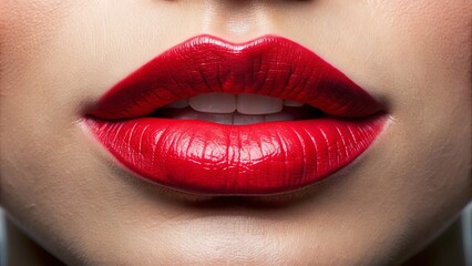 Obraz premium Close-up of natural full lips without makeup, natural, lips, beauty, close-up, full, beautiful, face, skin