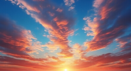 Obraz premium Sky In sunset with dramatic beautiful clouds version 29