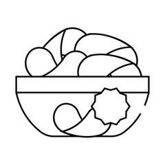 chips snack allergy line icon vector. chips snack allergy sign. isolated contour symbol black illustration