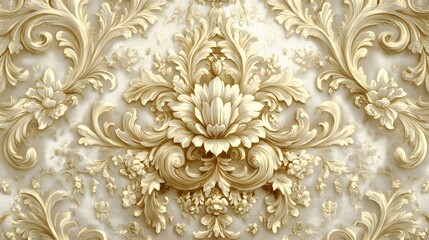 Intricate Gold and White Floral Wall Decor