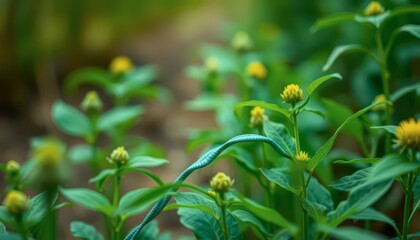 Lush Green Foliage with Yellow Flower Buds.
