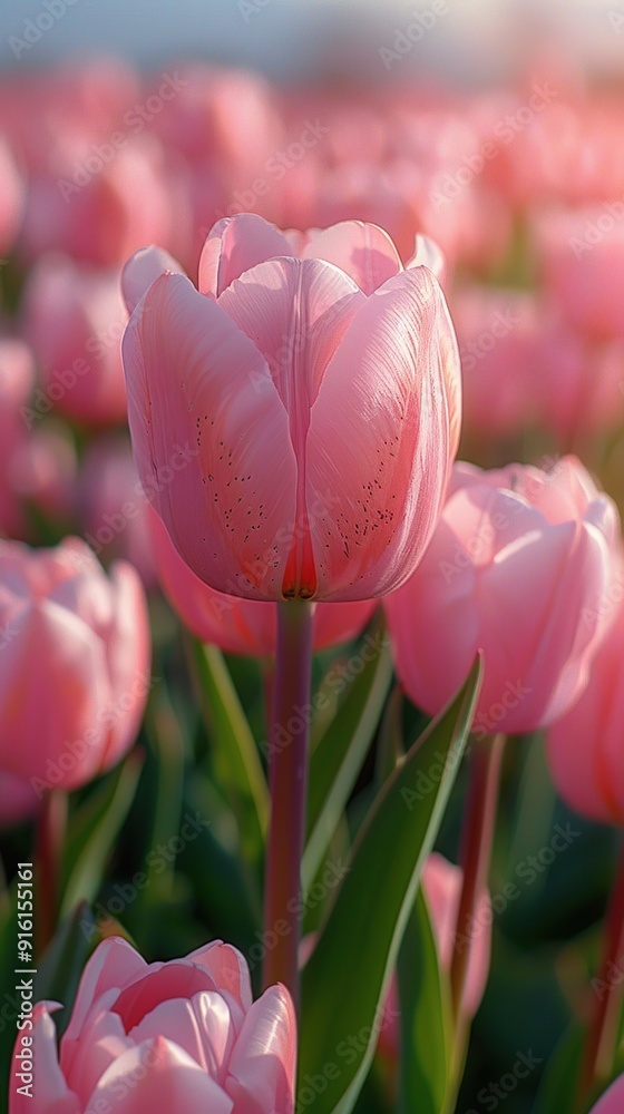 Canvas Prints Pink Tulip Field