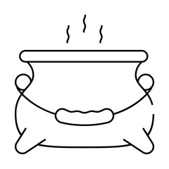 boiling potion in tank line icon vector. boiling potion in tank sign. isolated contour symbol black illustration