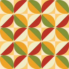 Seamless abstract autumn background, autumn geometric pattern background, abstract leaf texture with autumn theme.