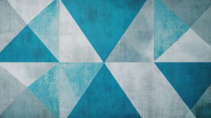 Close-Up of Abstract Geometric Patterned Wall: Blue and Grey Design with Graphic Detail and Modern Influences
