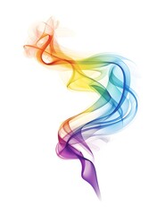 Colorful rainbow smoke vector illustration on a white background, with a simple and clean design in a professional quality, high resolution style. The illustration features vibrant colors in a colorfu