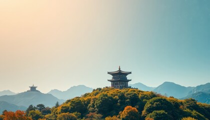 Pagoda on a Mountain Peak.