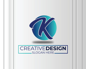 vector k Letter minimalist creative business company Logo Design Free Icon 