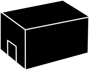 box illustration cardboard silhouette carton logo package icon delivery outline pack parcel storage shipping paper empty container cargo deliver shape packaging mail brown for vector graphic