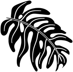 nature illustration tropical silhouette monstera logo summer icon green outline tree leaf plant natural foliage jungle palm exotic garden shape forest floral decoration for vector graphic background