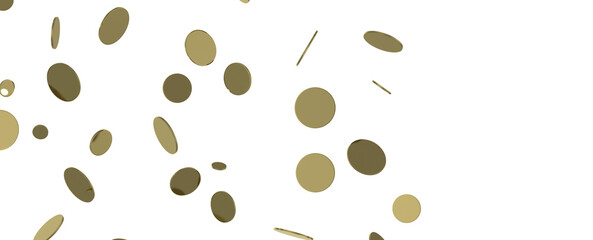 Radiant Festivity: Spectacular 3D Illustration Showcasing Radiating Gold Confetti