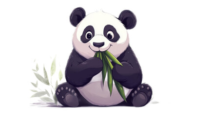 Adorable Panda Bear Eating