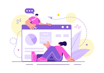 Life Coach Vector Illustration for Consultation, Education, Motivation, Mentoring Perspective and Self Coaching in Business Flat Cartoon Background