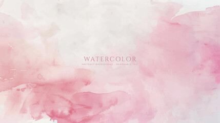 Abstract horizontal watercolor background. Hand drawn vector texture. Brush stroked painting pastel color watercolour