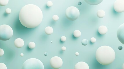 Abstract 3D Sphere Pattern on Soft Blue Background