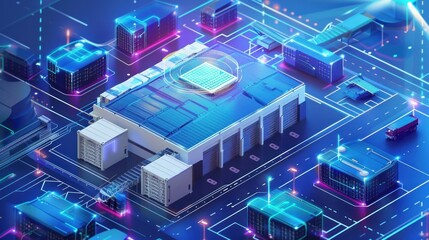 Cyber Cityscape: A Futuristic Vision of Technology and Connectivity