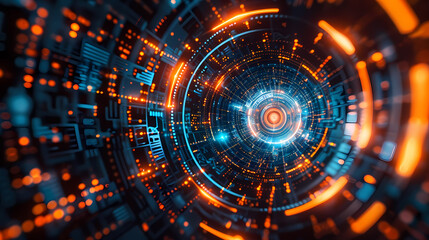Fototapeta premium Sci-fi future, exploration of the digital world