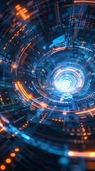 Fototapeta premium Sci-fi future, exploration of the digital world