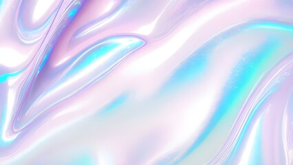 Obraz premium Holographic background seamless trendy iridescent light foil texture. Soft holographic pastel unicorn marble background pattern. Modern pearlescent blurry abstract swirl illustration. 