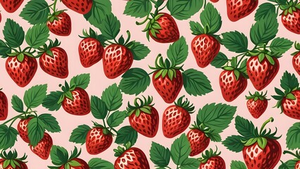 Seamless strawberry background