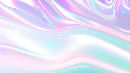 Obraz premium Holographic background seamless trendy iridescent light foil texture. Soft holographic pastel unicorn marble background pattern. Modern pearlescent blurry abstract swirl illustration. 