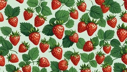 Seamless strawberry background
