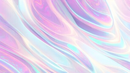 Fototapeta premium Holographic background seamless trendy iridescent light foil texture. Soft holographic pastel unicorn marble background pattern. Modern pearlescent blurry abstract swirl illustration. 