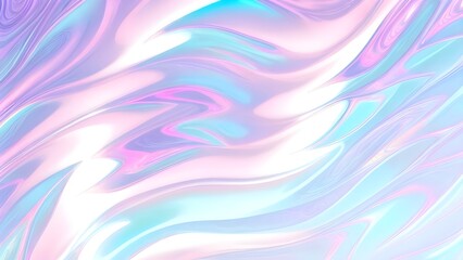 Obraz premium Holographic background seamless trendy iridescent light foil texture. Soft holographic pastel unicorn marble background pattern. Modern pearlescent blurry abstract swirl illustration. 