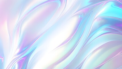 Fototapeta premium Holographic background seamless trendy iridescent light foil texture. Soft holographic pastel unicorn marble background pattern. Modern pearlescent blurry abstract swirl illustration. 