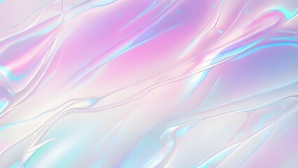 Obraz premium Holographic background seamless trendy iridescent light foil texture. Soft holographic pastel unicorn marble background pattern. Modern pearlescent blurry abstract swirl illustration. 