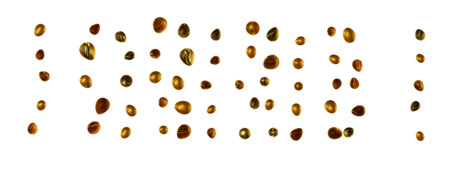 Easter eggs collection. White and gold 3d elegant design elements. - Powered by Adobe