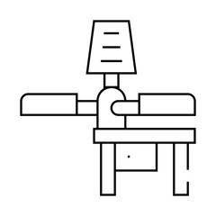 serigraphy equipment line icon vector. serigraphy equipment sign. isolated contour symbol black illustration