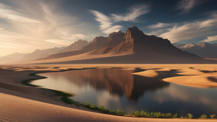Obraz premium A Dramatic Landscape of the Sahara Desert. 