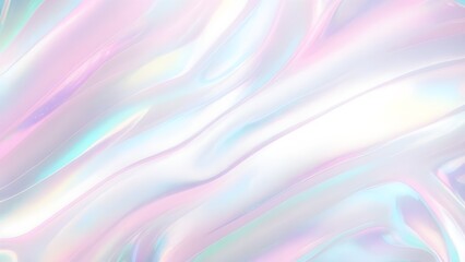 Holographic background seamless trendy iridescent light foil texture. Soft holographic pastel unicorn marble background pattern. Modern pearlescent blurry abstract swirl illustration.	