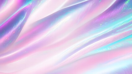 Holographic background seamless trendy iridescent light foil texture. Soft holographic pastel unicorn marble background pattern. Modern pearlescent blurry abstract swirl illustration.	