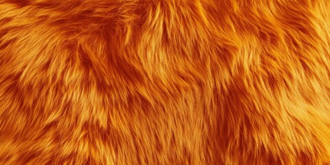 Fototapeta premium Soft and Plush Orange Faux Fur Fabric Texture in Close-up: Ideal for Textile Advertising, Home Décor Inspiration, and Fashion Design Projects