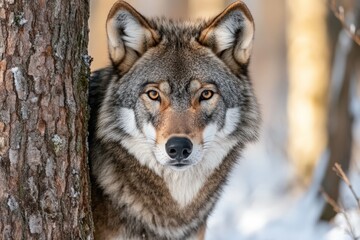 Fototapeta premium Wolf Portrait in the Forest