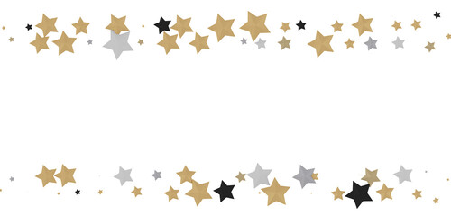 A Shower of Celestial Beauty: 3D Gold Stars Rain Illustration Bedazzles