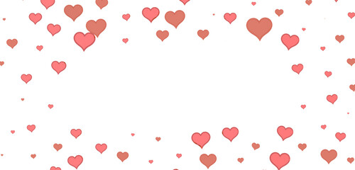 hearts isolated on transparent background. Valentine’s day design.