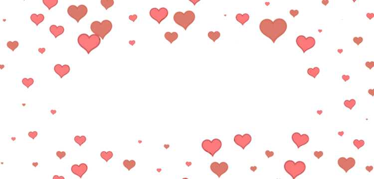 hearts isolated on transparent background. Valentine’s day design.