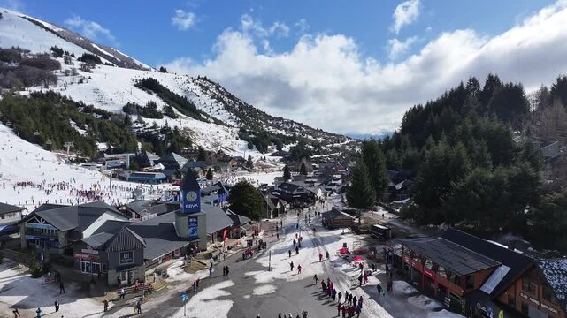 Cerro Catedral At San Carlos De Bariloche In Rio Negro Argentina. Snowy Mountains. Ski Center Landscape. Winter Sport. Cerro Catedral At San Carlos De Bariloche In Rio Negro Argentina.